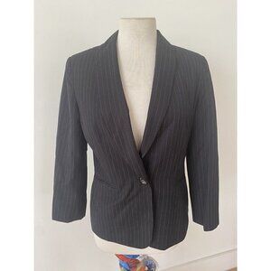 Jones New York Women's Black Pinstriped Suit Jacket Size 8